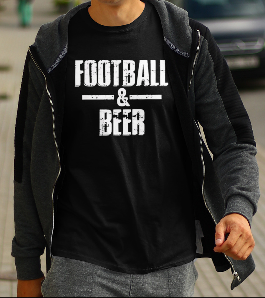 Football And Beer Drinking Entertainment T-Shirt