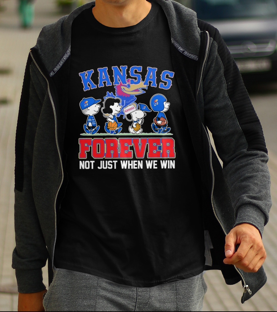 Kansas Jayhawks X Peanuts Abbey Road Forever Not Just When We Win T-Shirt