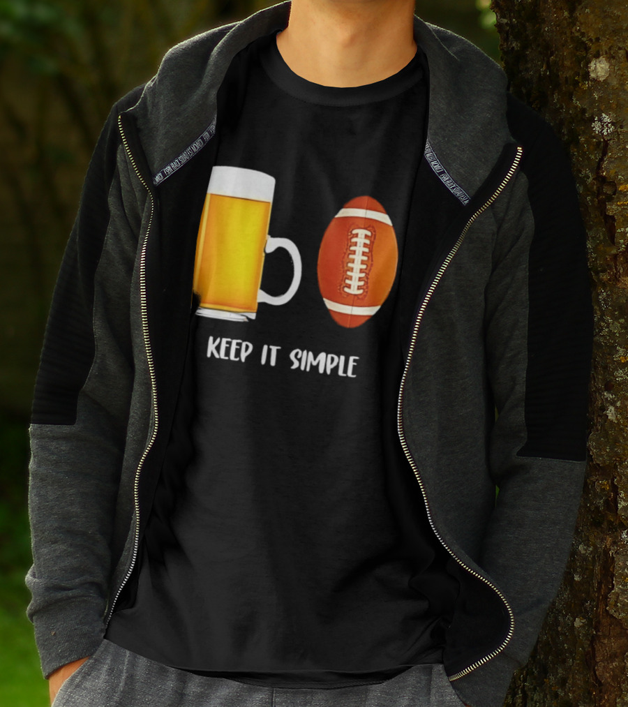 Beer Football Keep It Simple Tailgate Humor T-Shirt