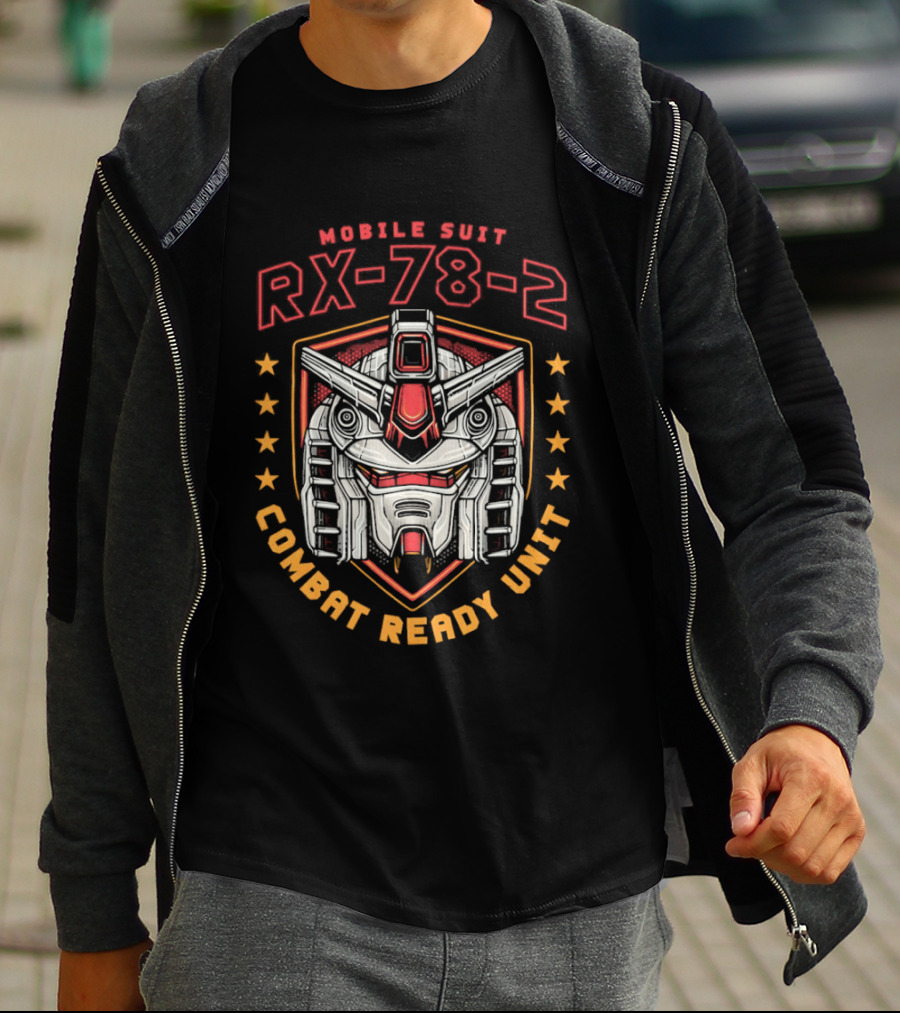 Mobile Suit RX 78 2 Combat Ready Unit Big Head T-Shirt