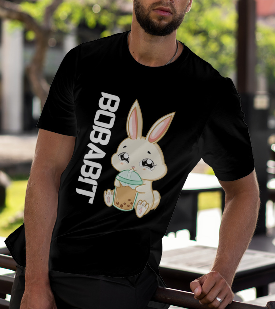 Bobabbit Cute Bunny Drinking Boba Tea T-Shirt