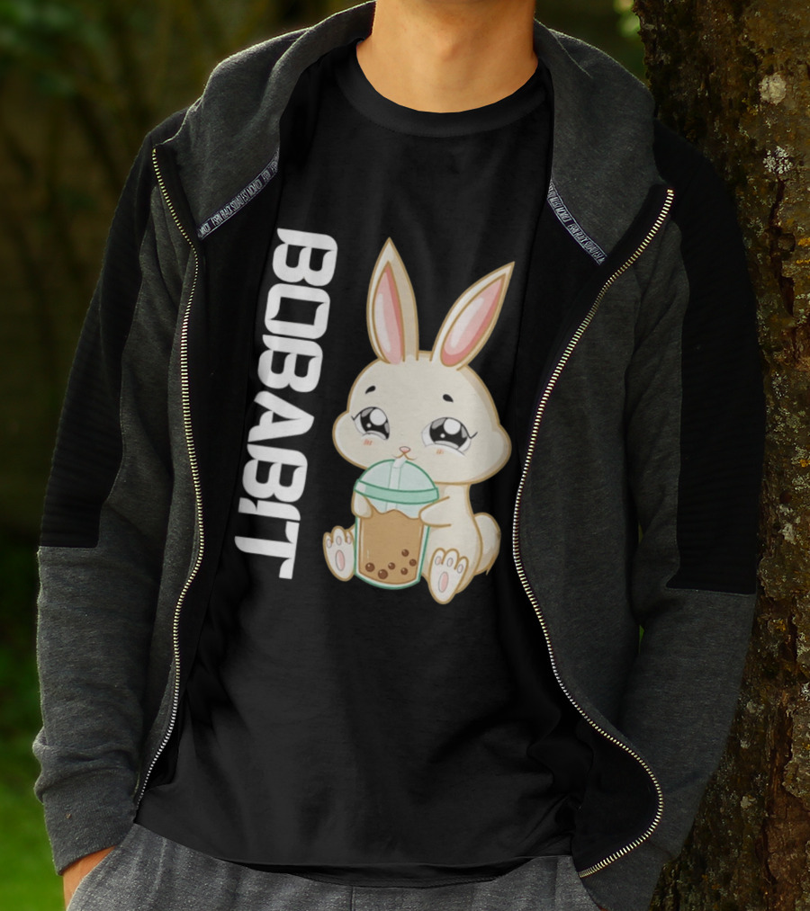 Bobabbit Cute Bunny Drinking Boba Tea T-Shirt