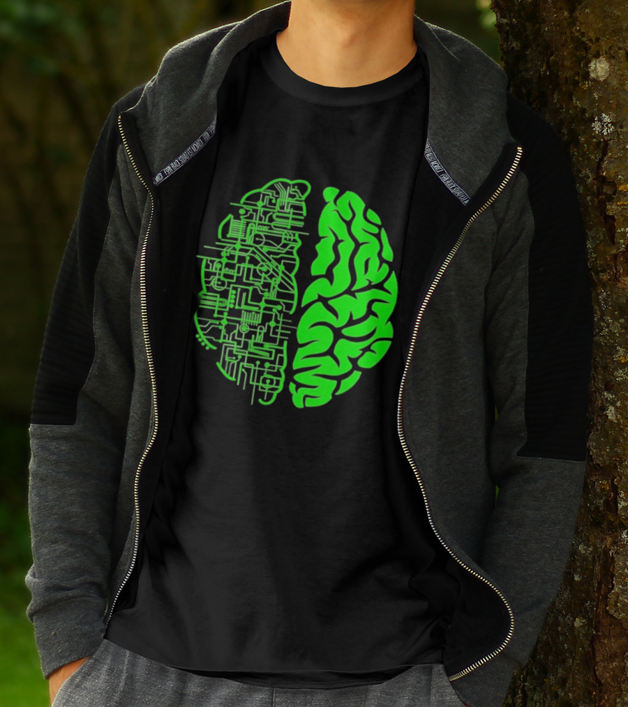 Mind Vs Machine Circuitry Brain Dual Personality T-Shirt
