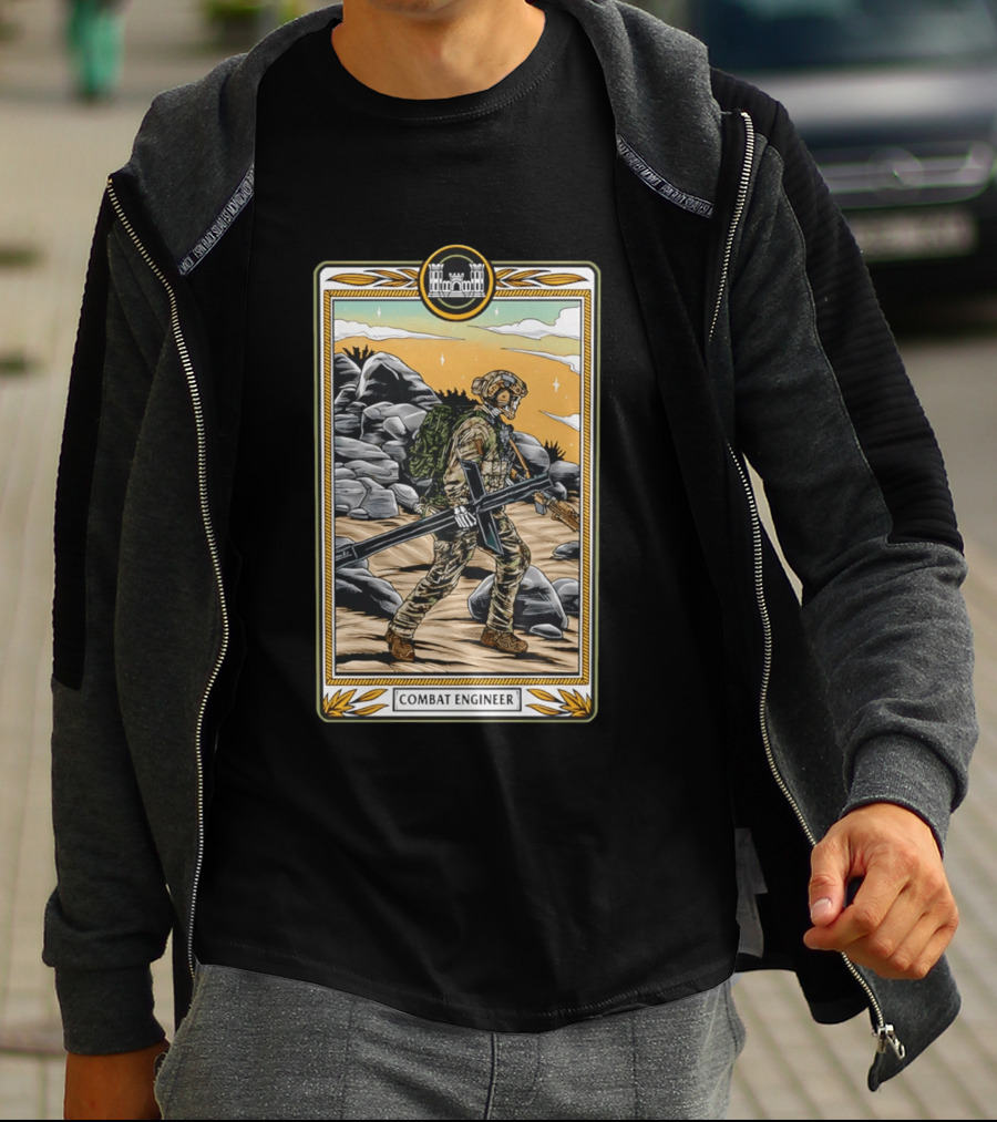 Combat Engineer Tactical Card Soldier With Gear T-Shirt