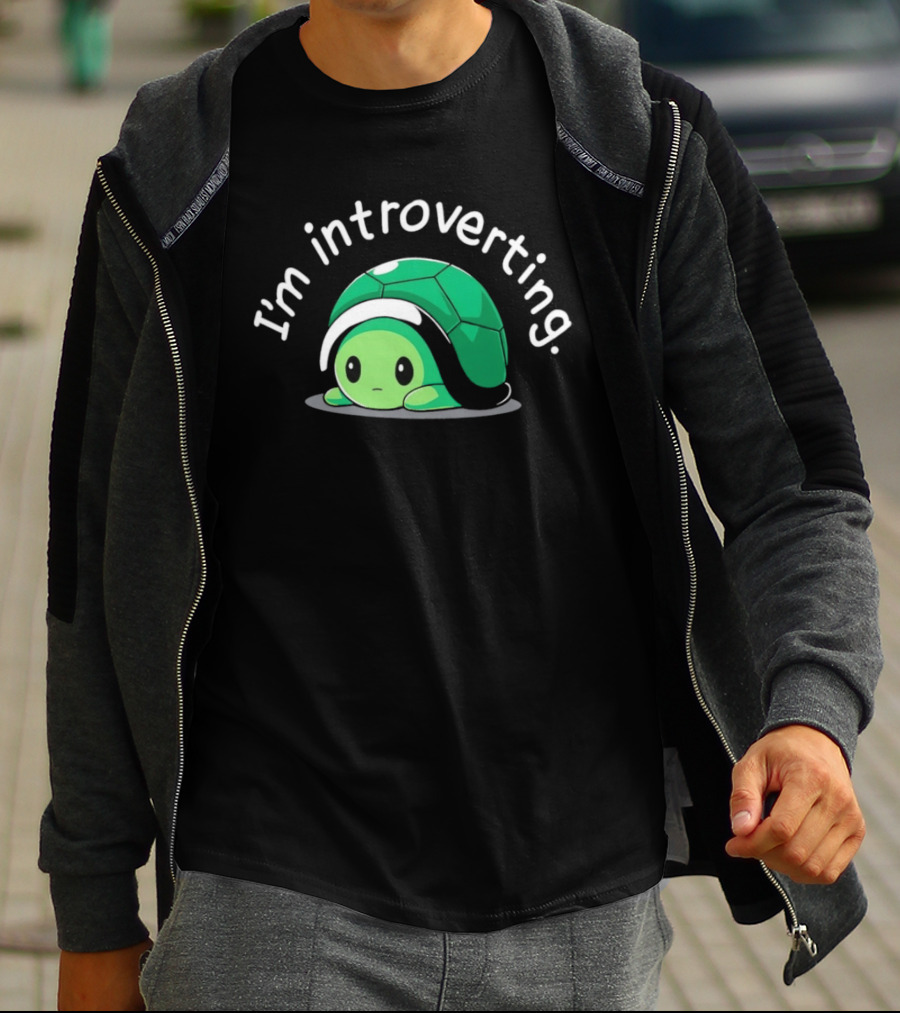 I'm Introverting Cute Green Turtle T-Shirt