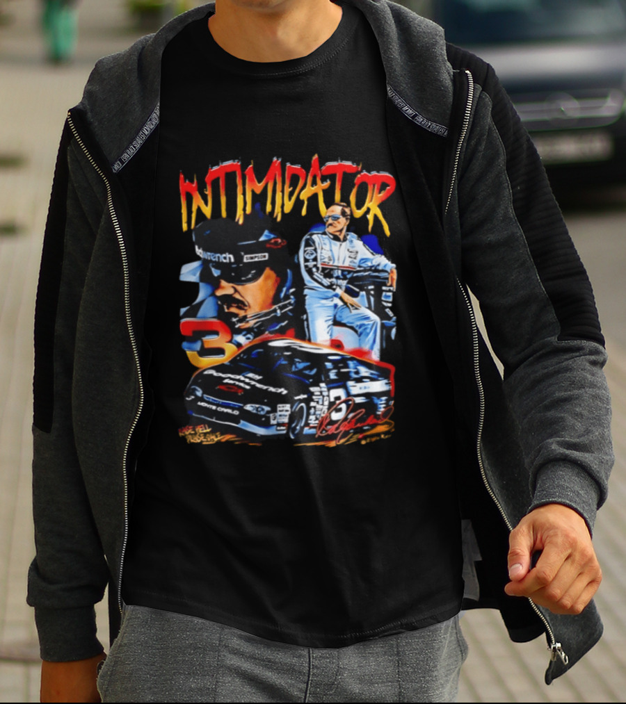 Dale Earnhardt Sr Intimidator NASCAR Racing Legend Number 3 Car Simpson Wrangler T-Shirt