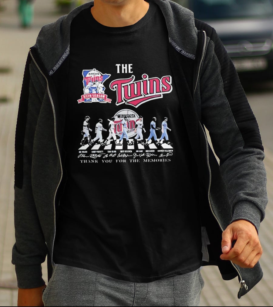 The Twins Minnesota 65th Season Thank You For The Memories Abbey Road Baseball Players T-Shirt