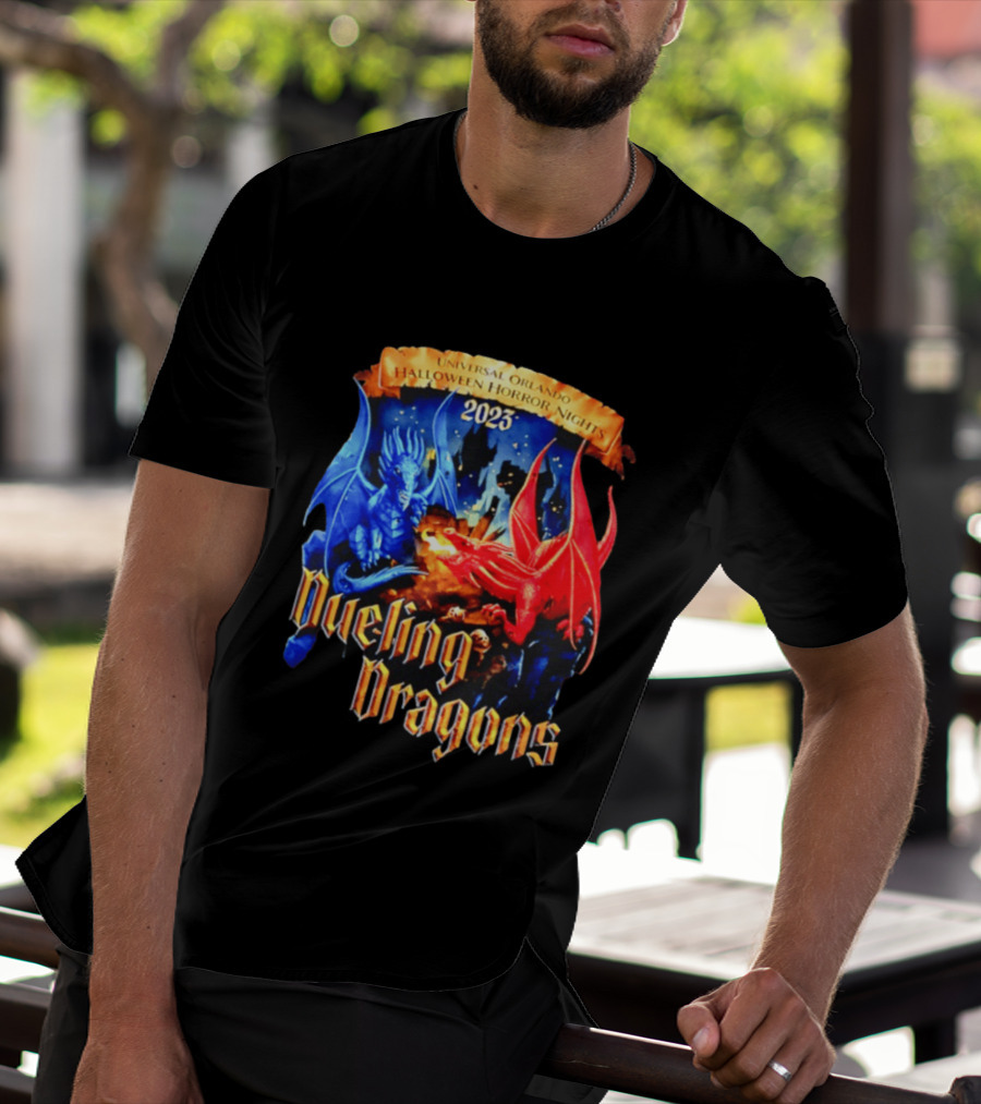 Universal Orlando Halloween Horror Nights 2023 Dueling Dragons T-Shirt