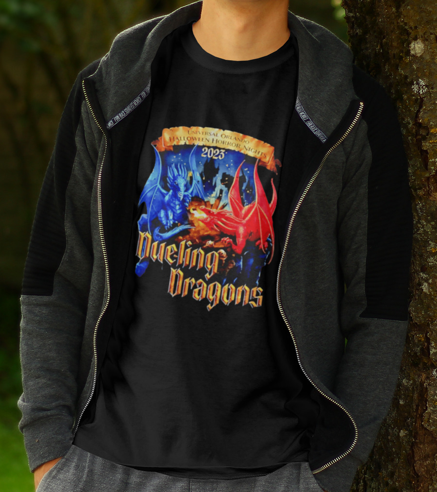 Universal Orlando Halloween Horror Nights 2023 Dueling Dragons T-Shirt