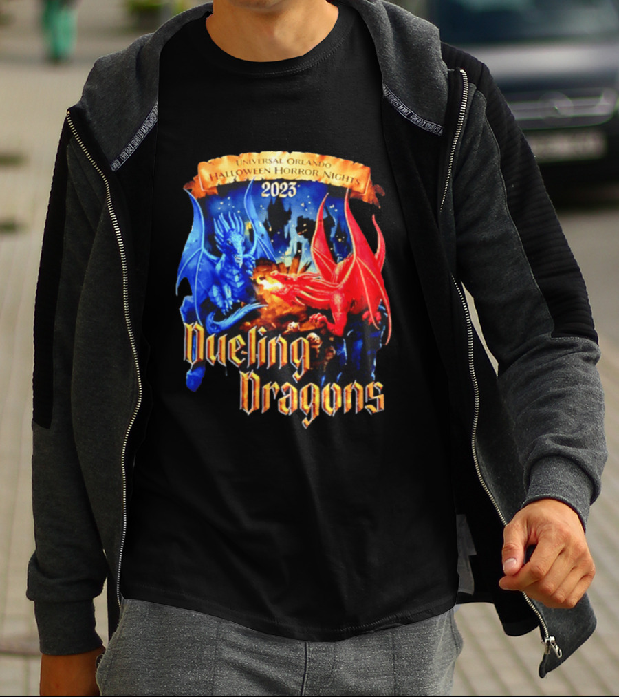 Universal Orlando Halloween Horror Nights 2023 Dueling Dragons T-Shirt