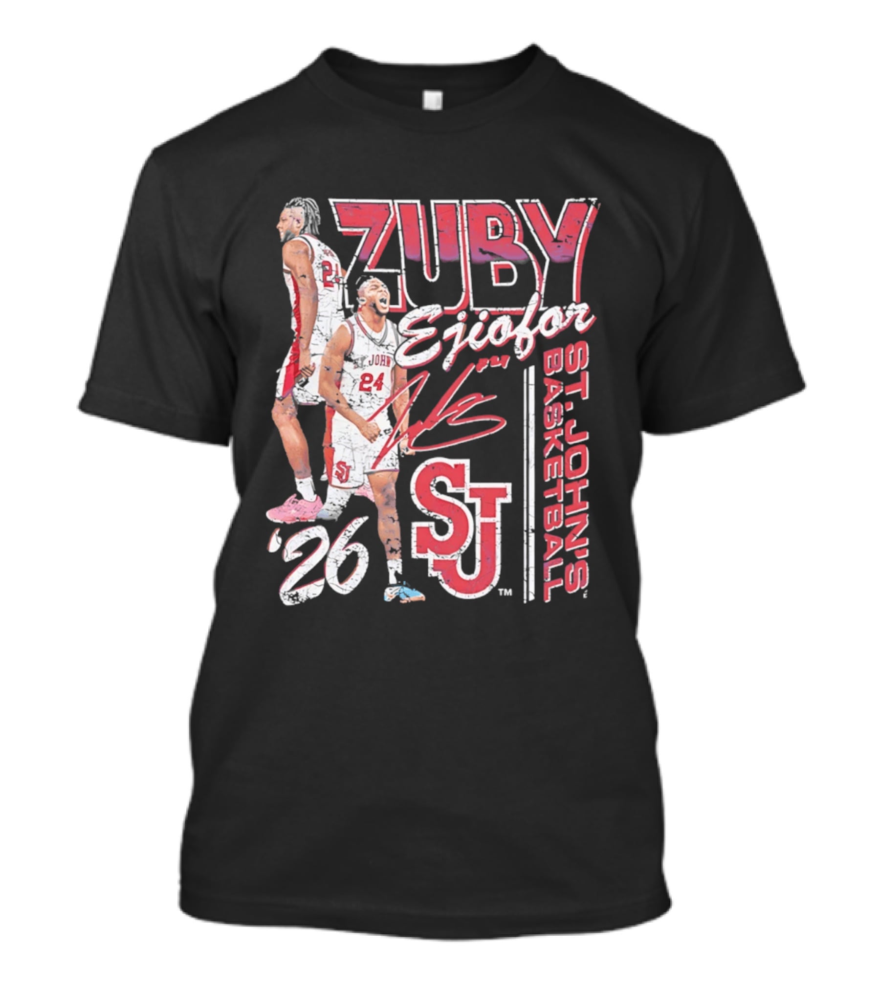 Zuby Ejiofor St. John's Basketball 26 SJ Red Storm 90s T-Shirt