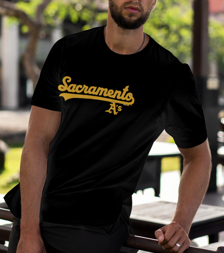Sacramento A's Homage Vintage Style Baseball Script T-Shirt