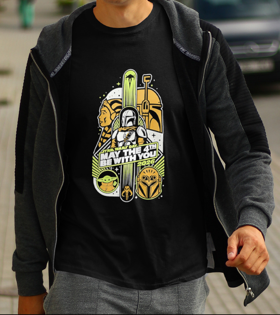 Star Wars Day May The 4th Be With You 2026 Yoda Boba Fett Celebration T-Shirt