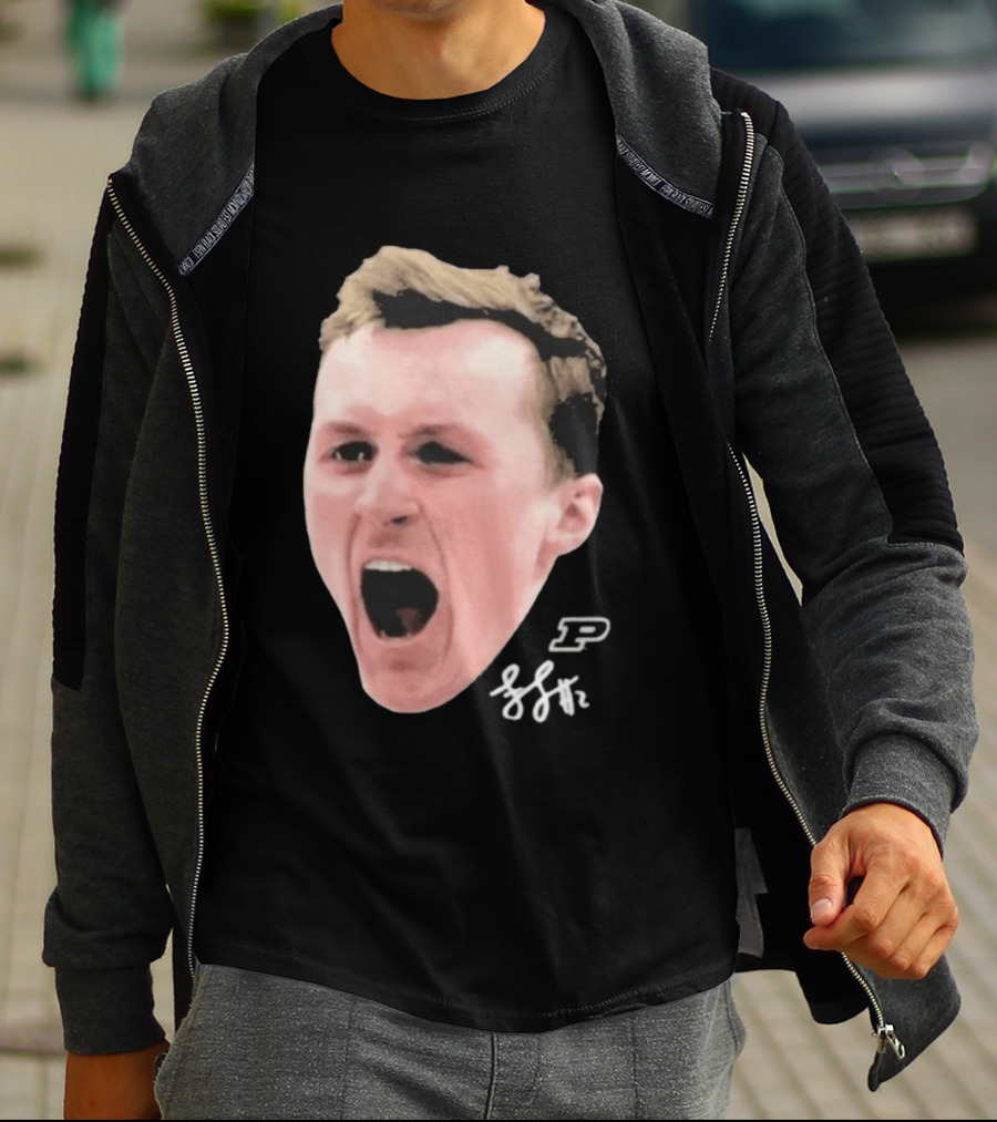 Purdue Boilermakers Will Berg Fletcher Loyer Big Face T-Shirt
