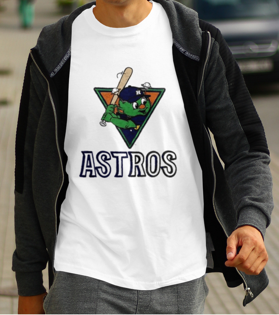 Astros Orbit Baseball Character Triangular Backdrop Homage T-Shirt