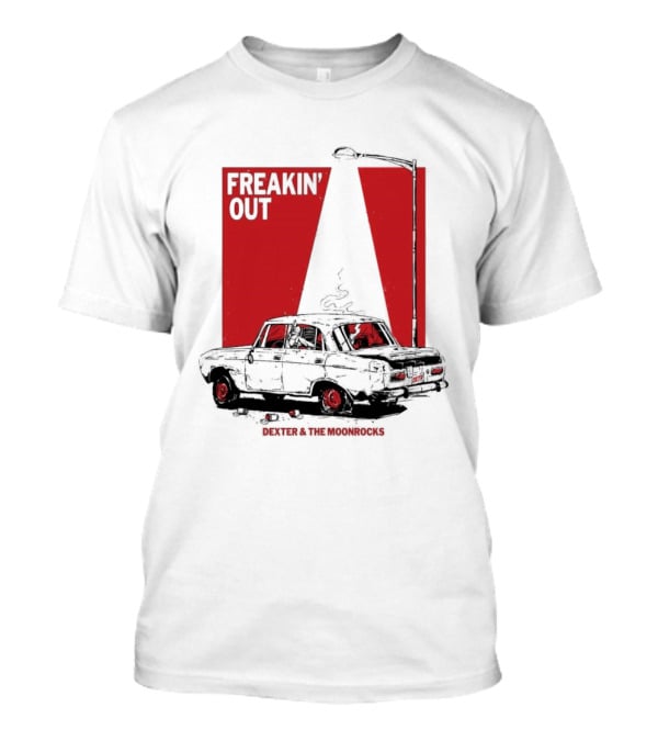 Dexter And The Moonrocks Freakin' Out Tour Car Under Red Light With Smoke T-Shirt