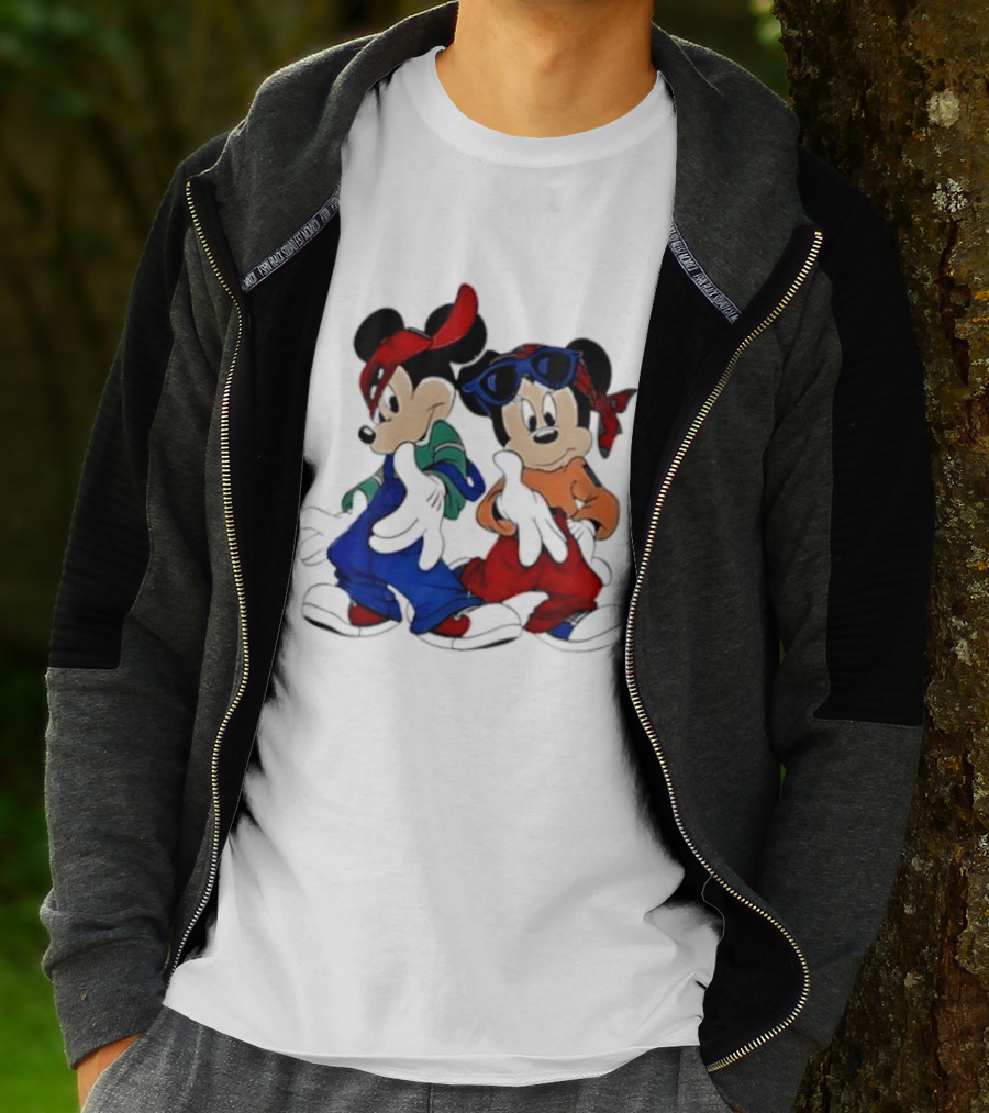 Mickey Minnie Mouse Hip Hop Style Outfits Vintage Look T-Shirt