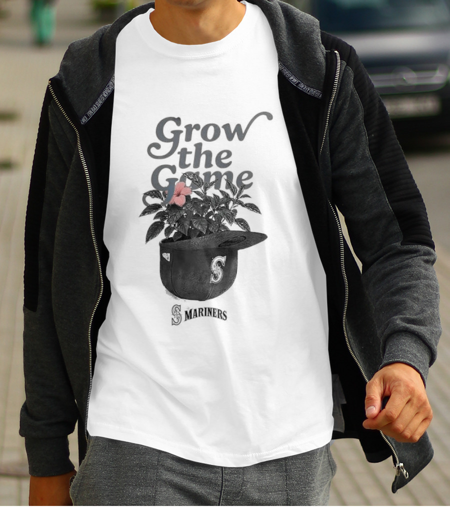 Seattle Mariners Grow The Game Embroidered Cap With Flower Detail T-Shirt