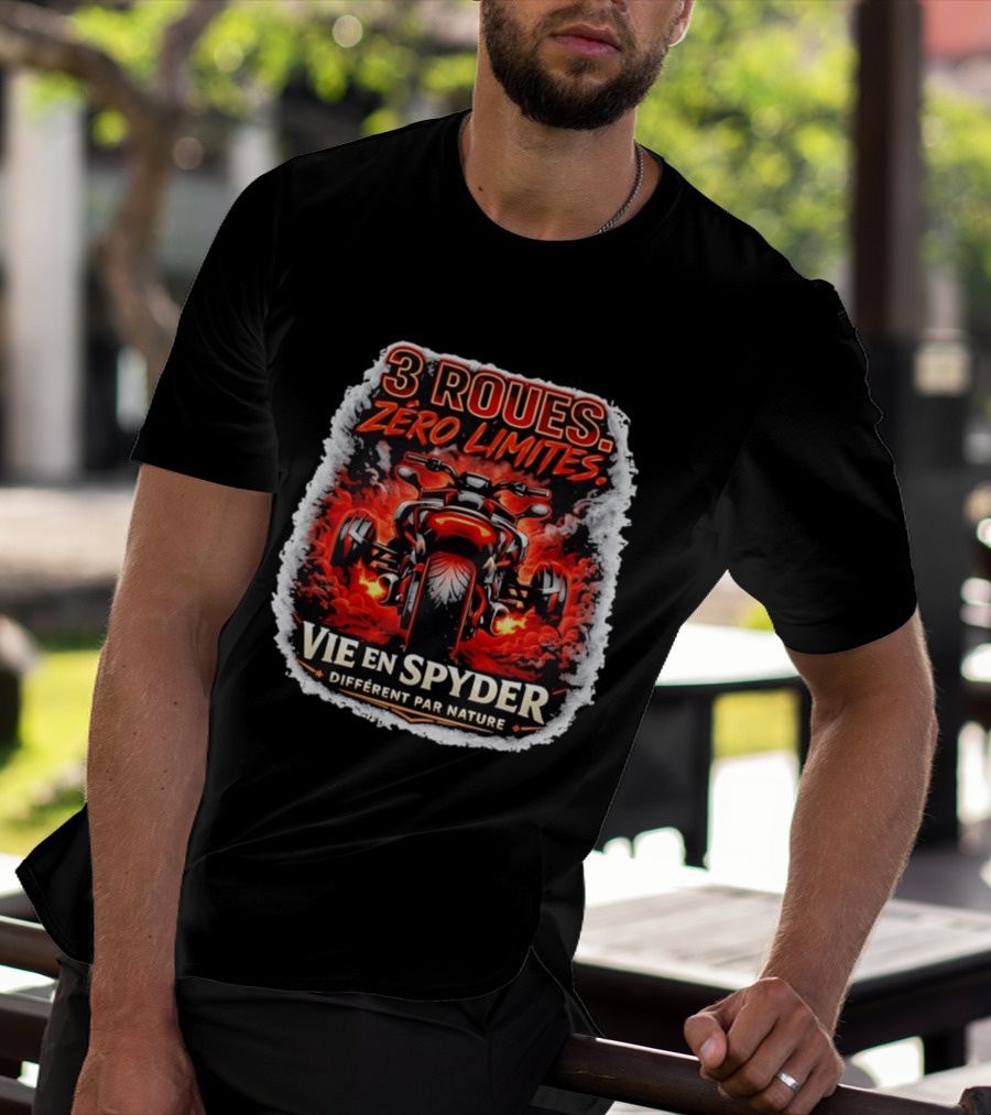 3 Roues Zéro Limites Vie En Spyder Différent Par Nature Moto Trike Adventure T-Shirt