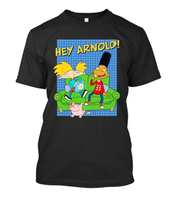 Hey Arnold Gerald And Abner Football Cartoon Couch Sitting T-Shirt