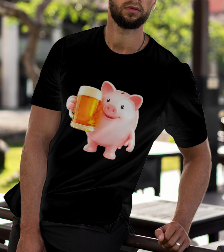 Piggy Bank With Beer Save Money Concept T-Shirt