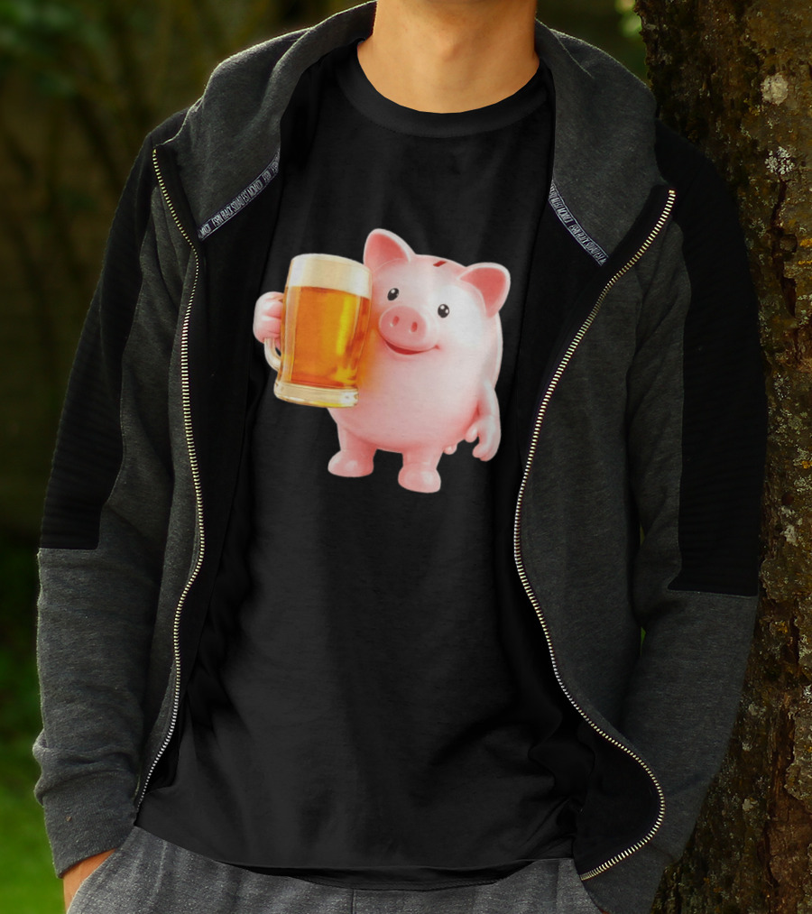 Piggy Bank With Beer Save Money Concept T-Shirt