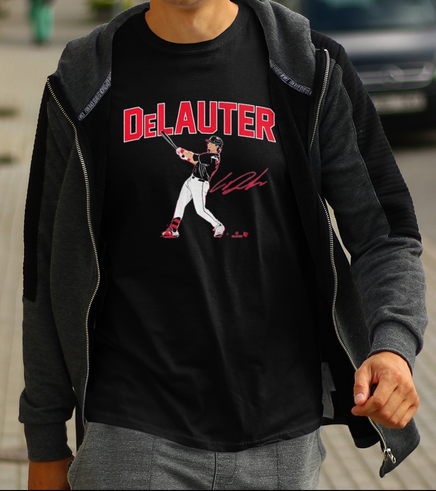 DeLauter Baseball Swing Action Signature T-Shirt