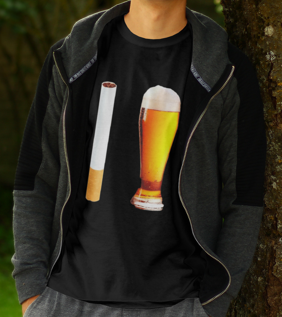 Cigarette And Beer Combo Classic Symbolic Pair T-Shirt