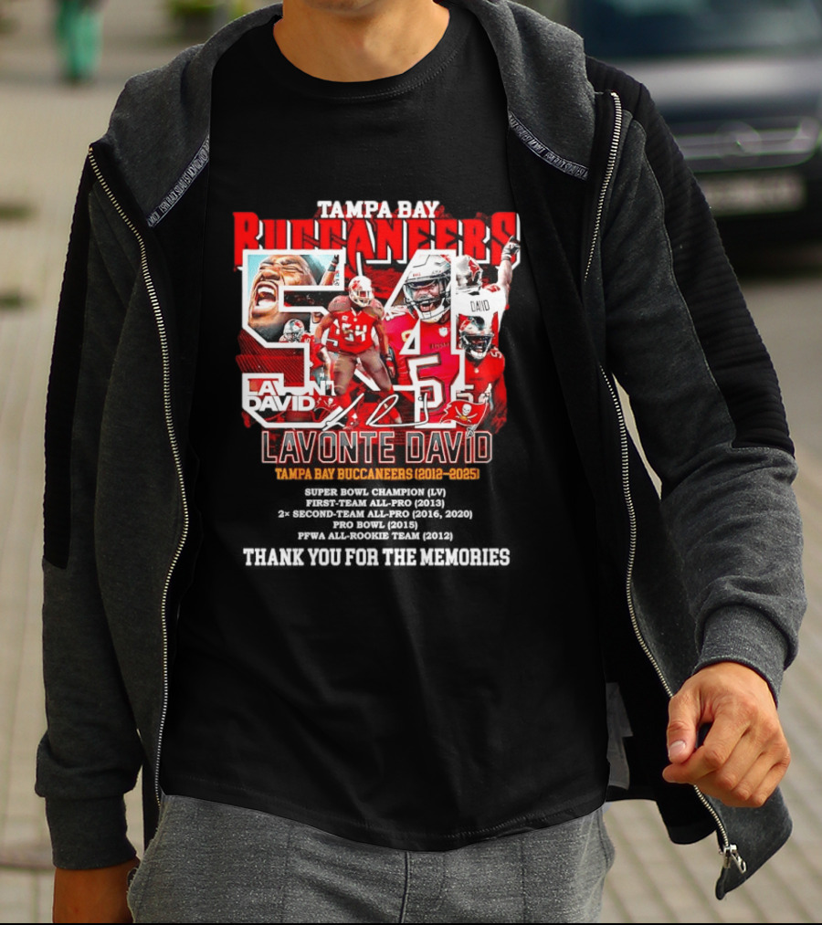 Lavonte David Tampa Bay Buccaneers 54 Thank You For The Memories 2012 2025 T-Shirt