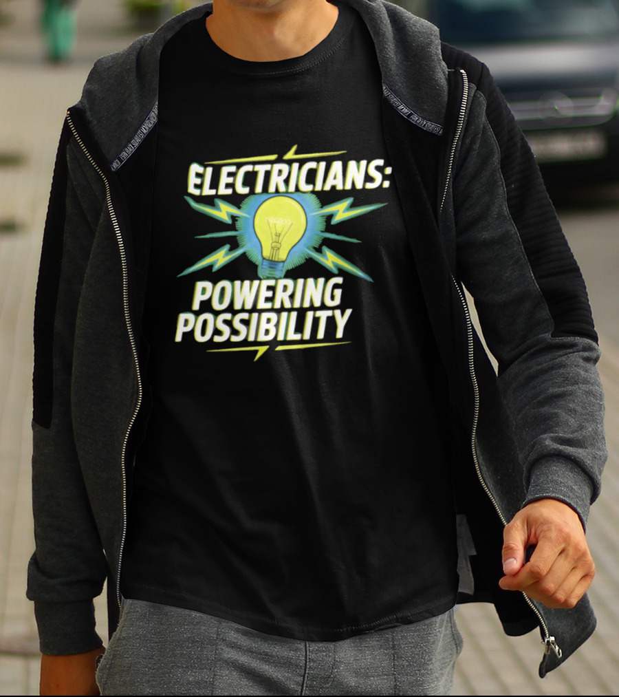 Electricians Light Bulb Highlighting Powering Possibility T-Shirt