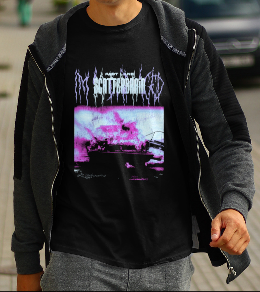 Scatterbrain 2026 Fast Lane Burning Car T-Shirt