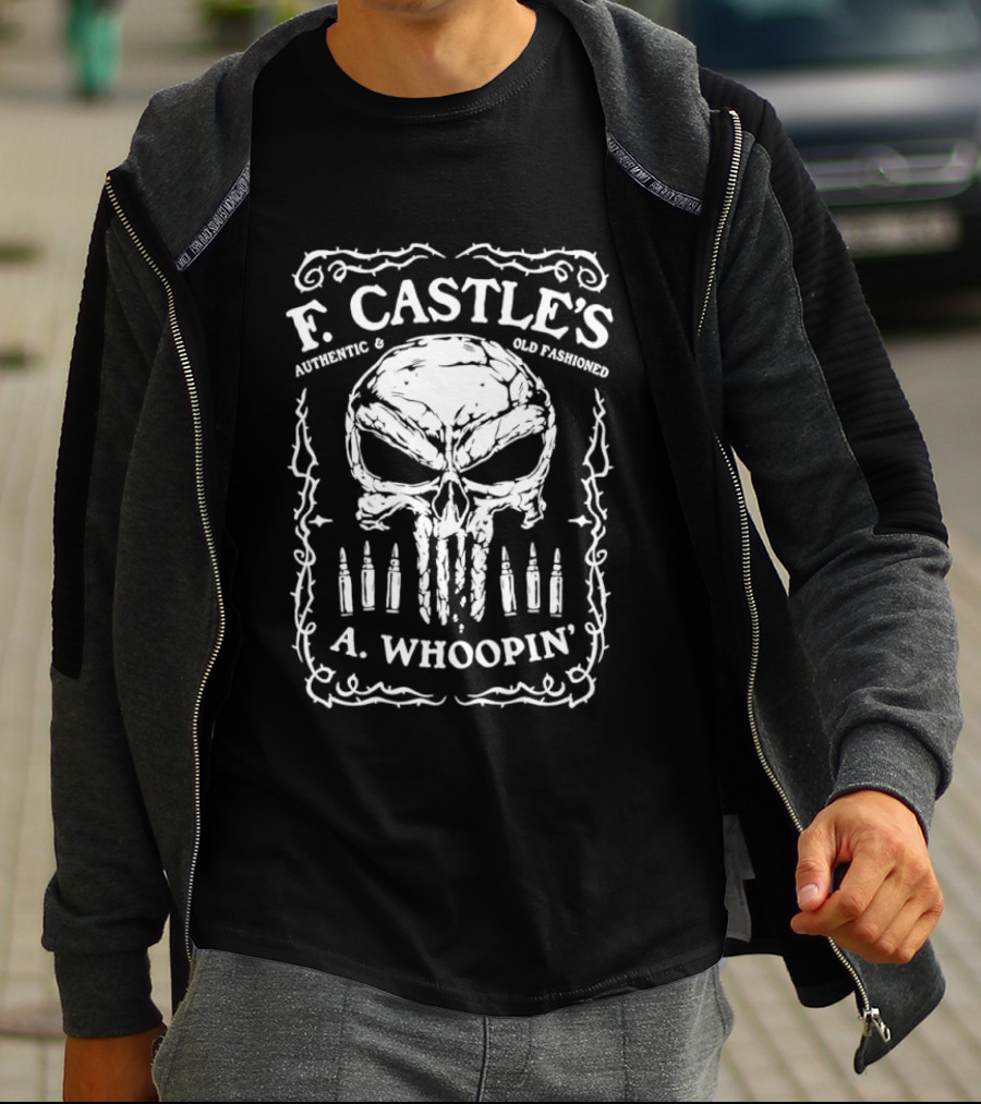 F. Castle's A. Whoopin Skull Punishment Wine Brand T-Shirt