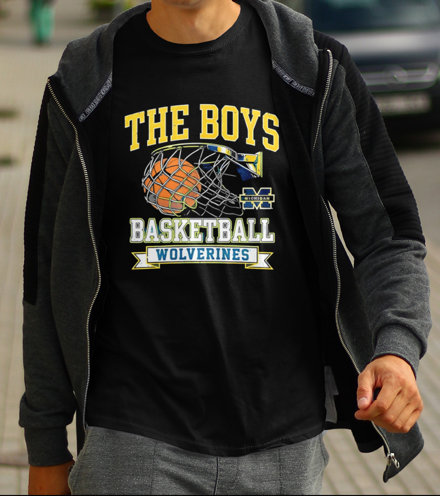 The Boys Basketball Wolverines Michigan M Hoops Sports Team T-Shirt