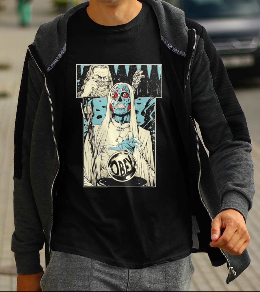 The Lord Of Obedience Obey Visionary Collide They Live X Lord Of The Ring T-Shirt