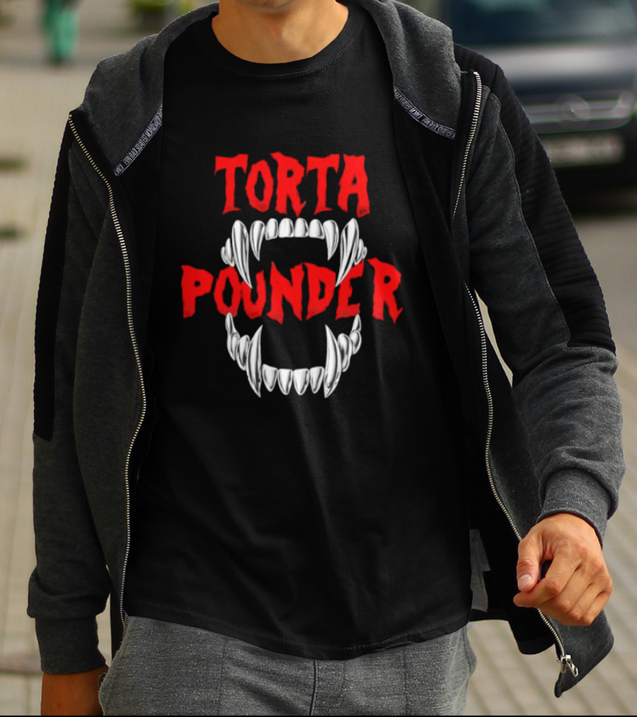 Torta Pounder Vampire Fangs Bold Red T-Shirt
