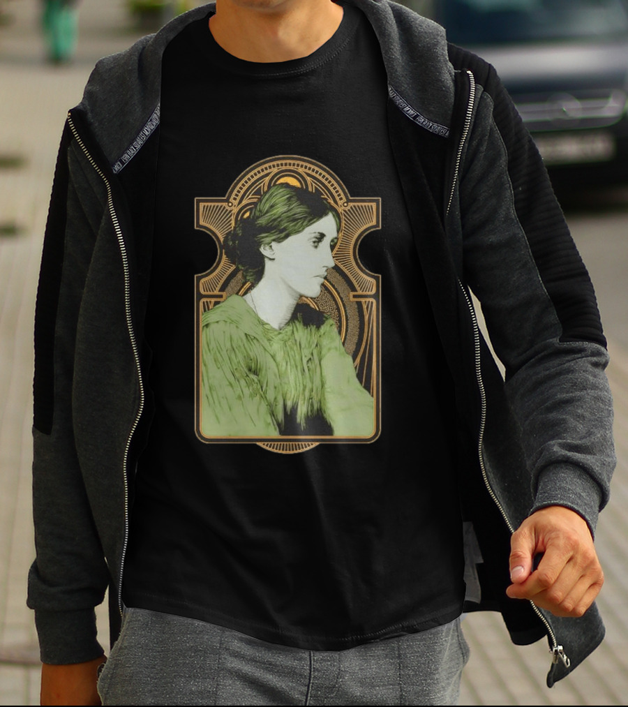 Virginia Woolf Nouveau Art Deco Style Green Dress T-Shirt
