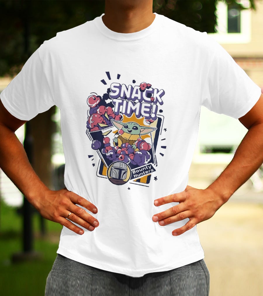 Snack Time Baby Yoda Star Wars Bounty Hunters T-Shirt