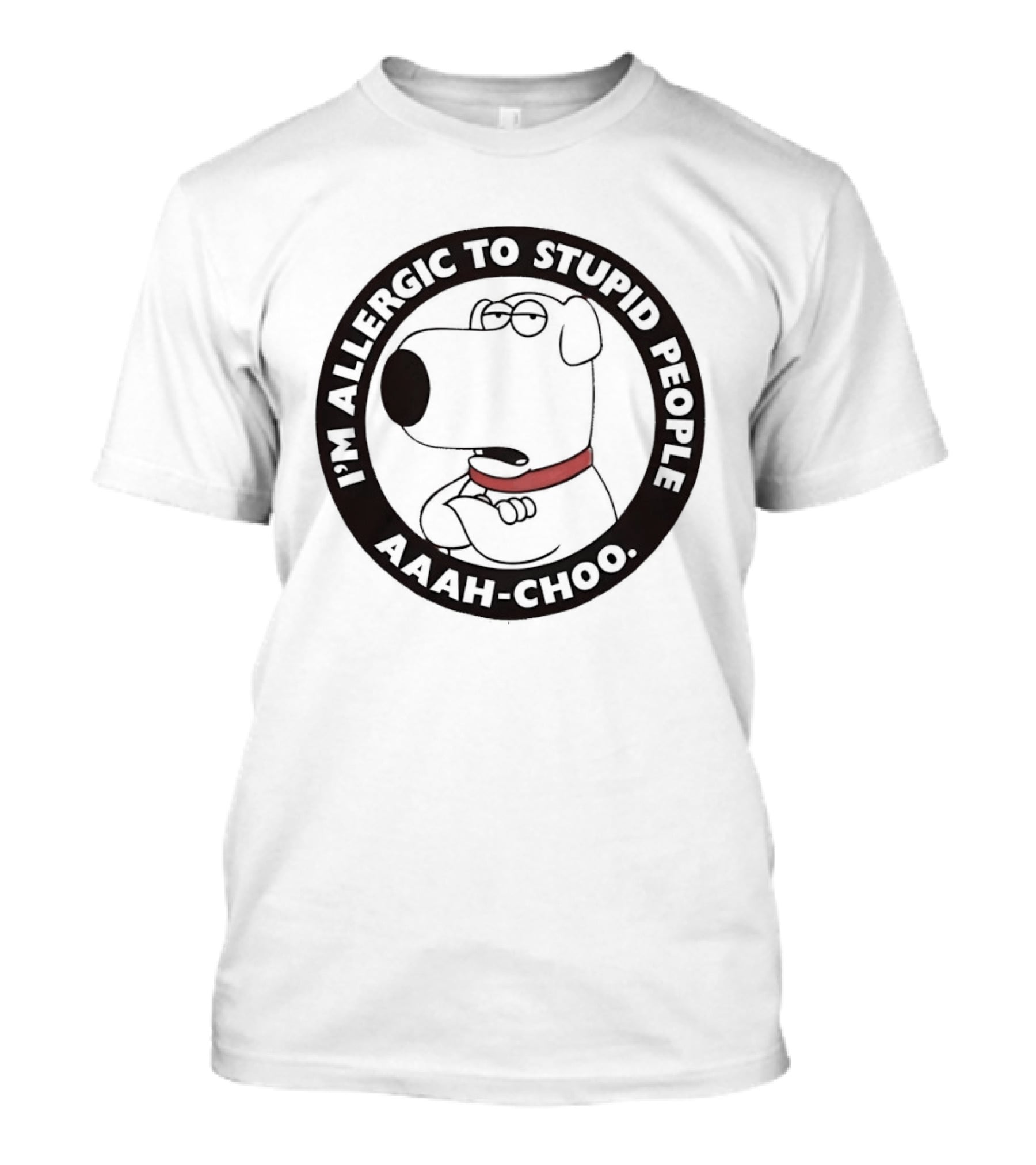 I'm Allergic To Stupid People Aaah Choo Red Collar Dog T-Shirt