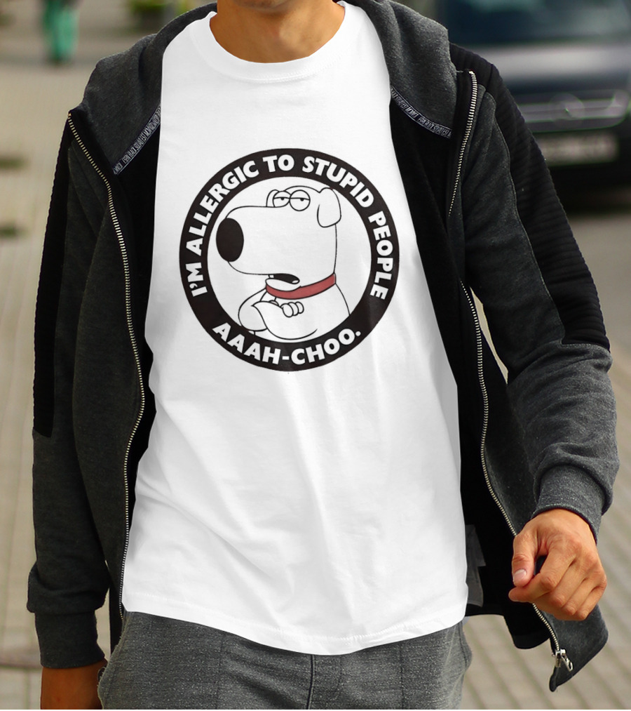 I'm Allergic To Stupid People Aaah Choo Red Collar Dog T-Shirt