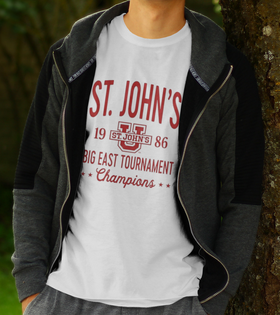 St. John's Red Storm 1986 Big East Tournament Champions NCAA Basketball T-Shirt
