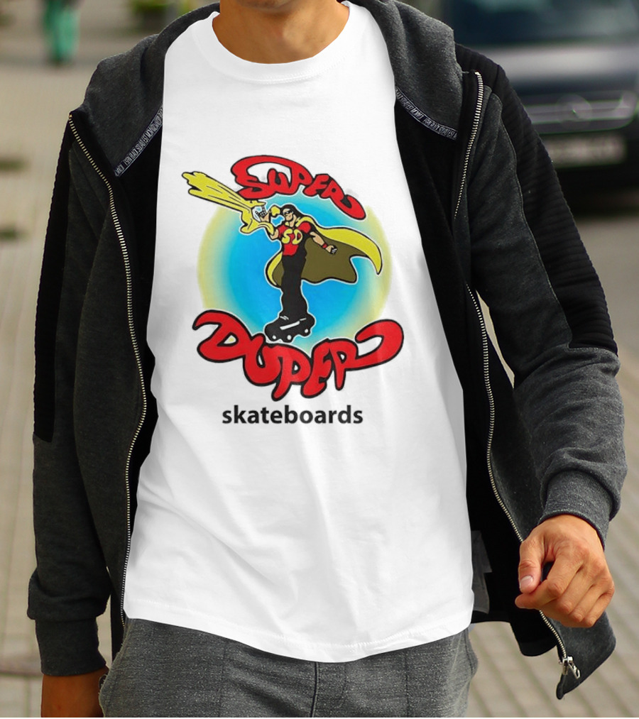 Super Duper Skateboards Comic Hero SD Cape And Lightning T-Shirt