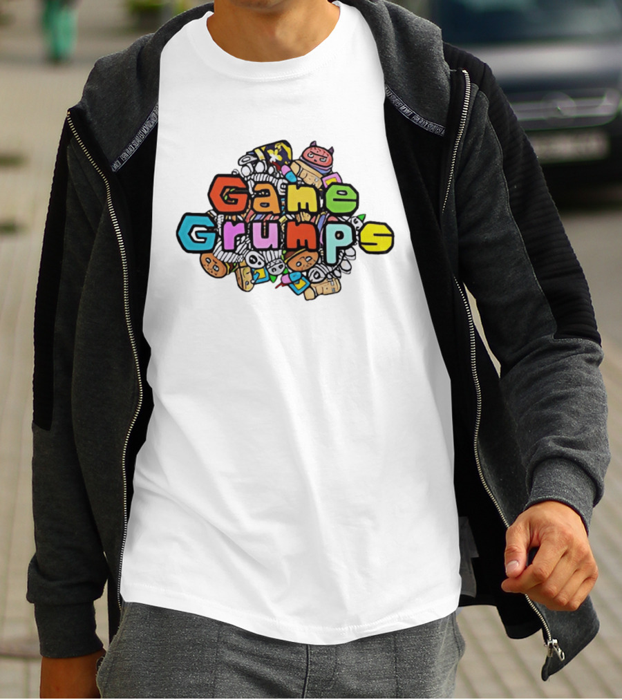 Game Grumps Colorful Cartoon Characters Pattern Collaboration 326 T-Shirt