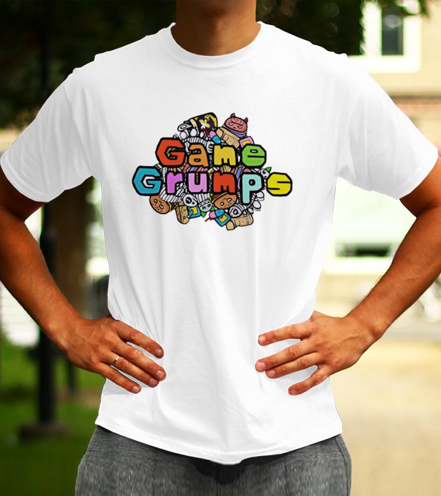 Game Grumps Colorful Cartoon Characters Pattern Collaboration 326 T-Shirt