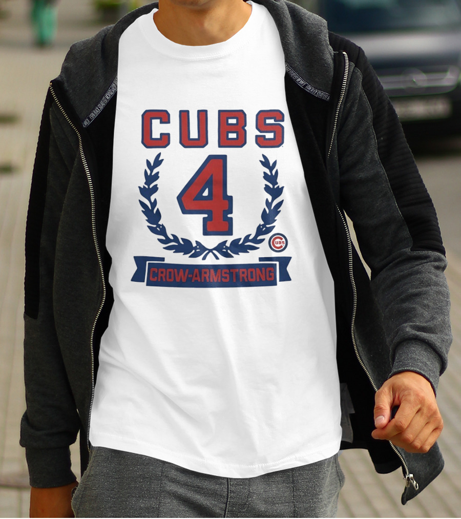 Cubs 4 Crow Armstrong Rookie Wreath T-Shirt