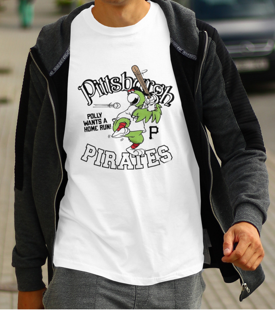 Pirate Parrot Pittsburgh Pirates Polly Wants A Home Run Baseball Fun T-Shirt