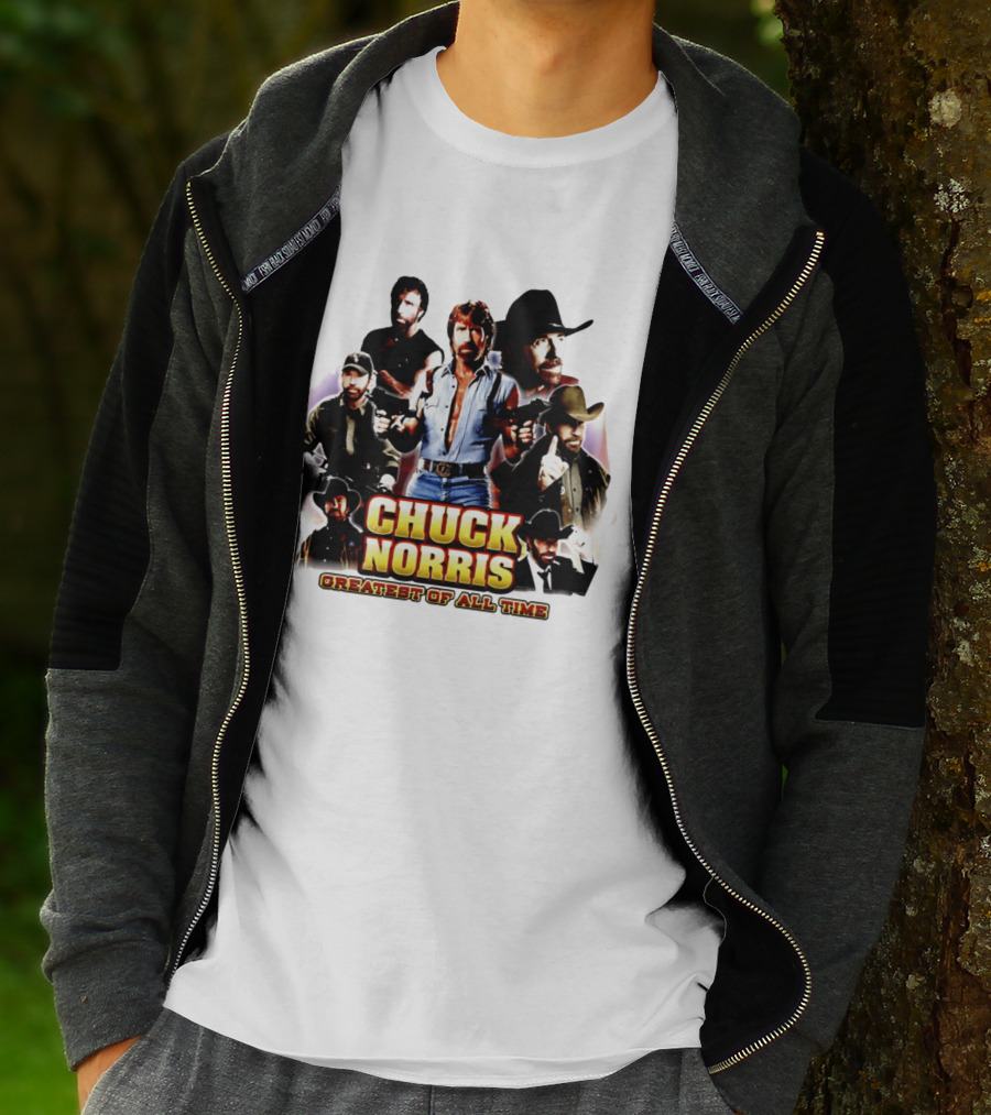 Chuck Norris Greatest Of All Time Retro Collage T-Shirt
