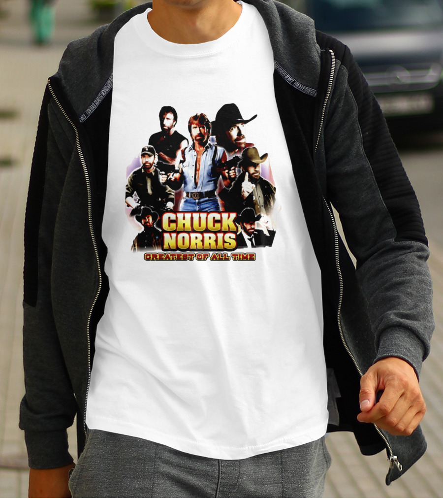 Chuck Norris Greatest Of All Time Retro Collage T-Shirt