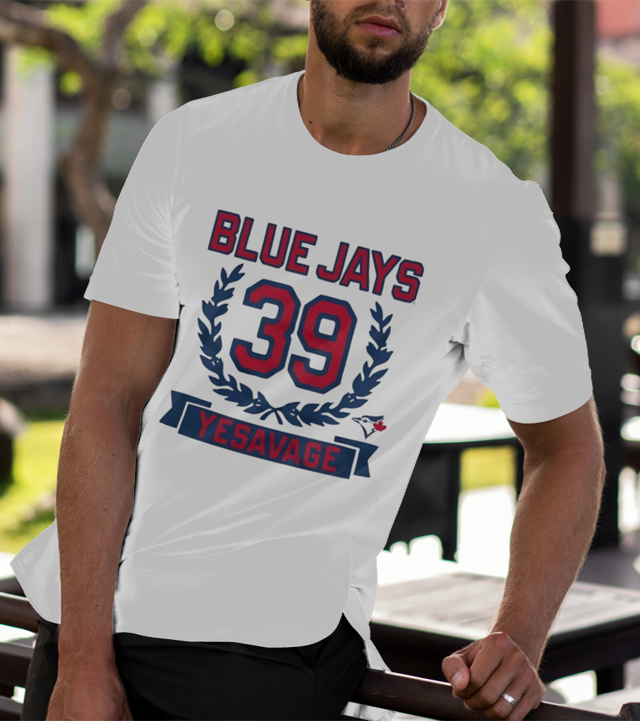Blue Jays 39 Yesavage Wreath Toronto Rookie T-Shirt