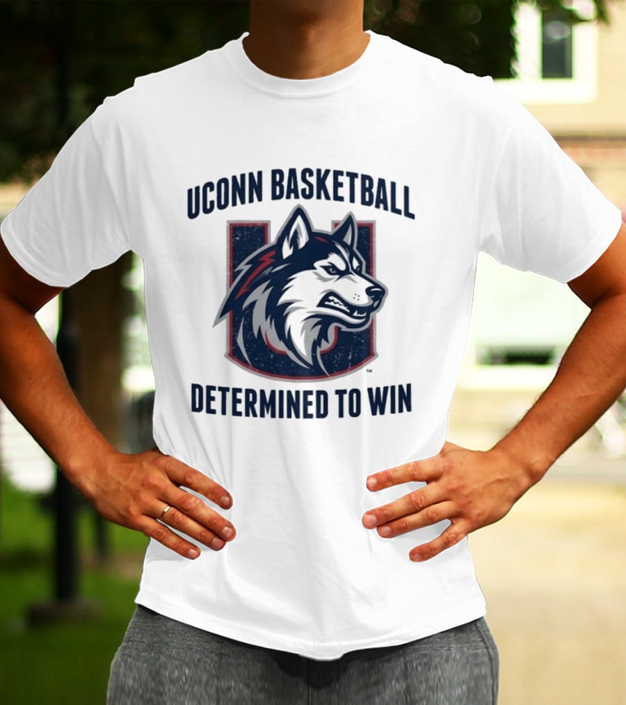 UConn Basketball Husky Determined To Win T-Shirt