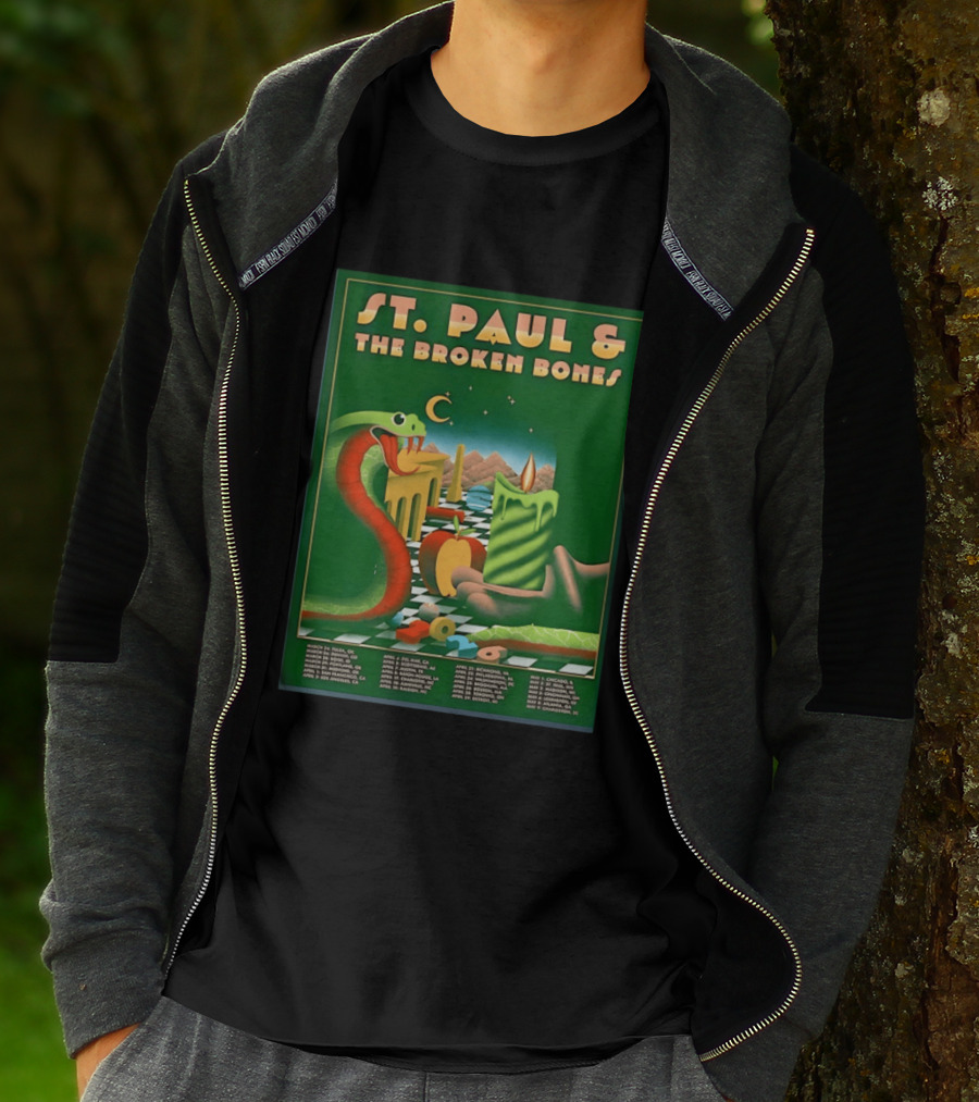 St Paul And The Broken Bones 2026 North America Tour Snake Candle Chessboard T-Shirt